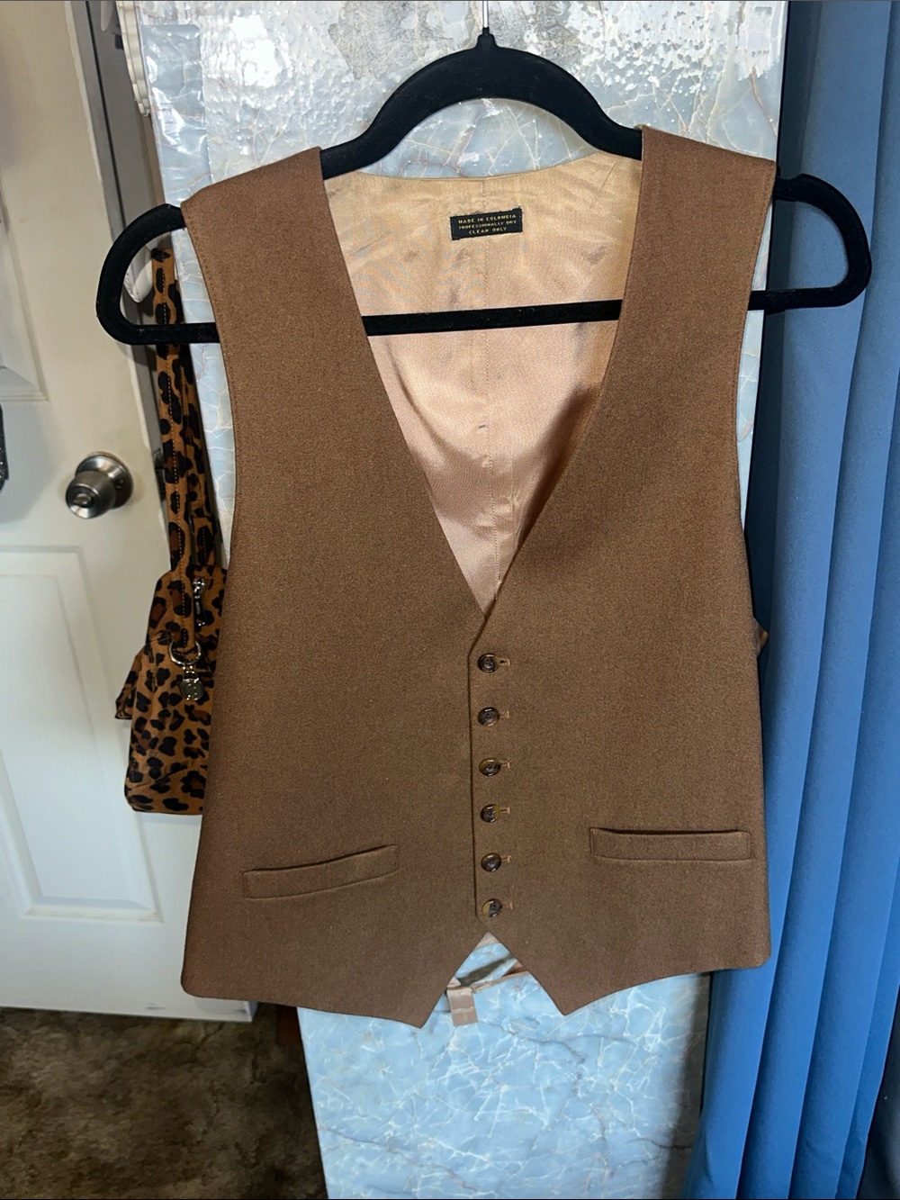 Men's Brown Wool Blend Vest - Classic Tailored Waistcoat